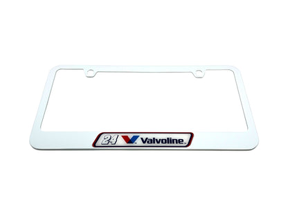 William Byron Valvoline # & Sponsor White License Plate Frame