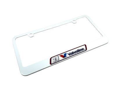 William Byron Valvoline # & Sponsor White License Plate Frame