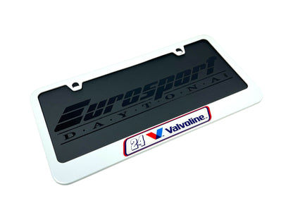 William Byron Valvoline # & Sponsor White License Plate Frame
