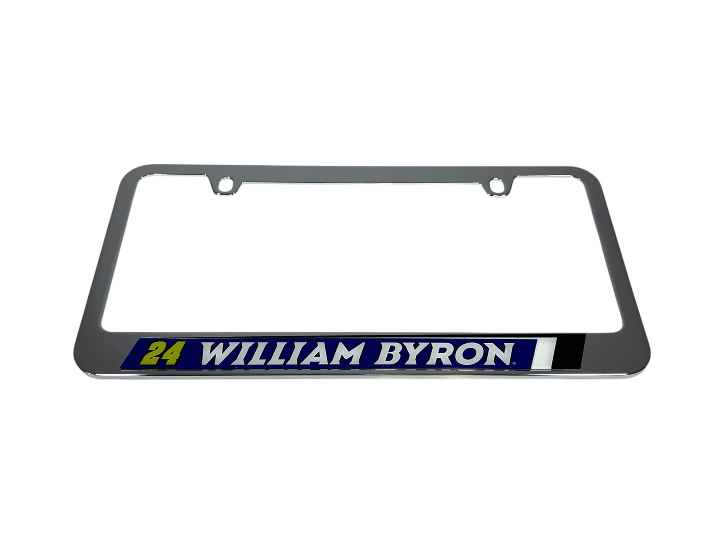William Byron Raptor # & Name Rail Chrome License Plate Frame