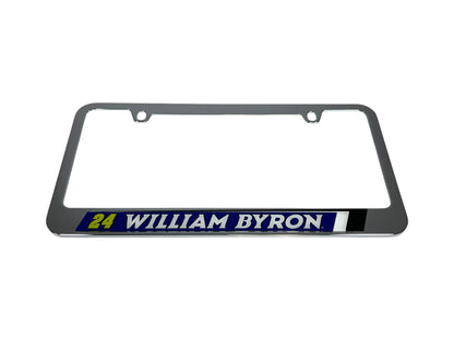 William Byron Raptor # & Name Rail Chrome License Plate Frame