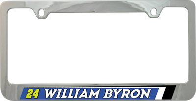 William Byron Raptor # & Name Rail Chrome License Plate Frame