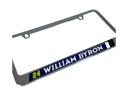 William Byron Raptor # & Name Rail Chrome License Plate Frame