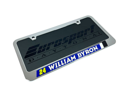 William Byron Raptor # & Name Rail Chrome License Plate Frame