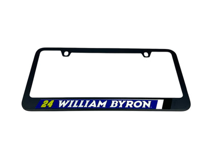 William Byron Raptor # & Name Rail Black License Plate Frame