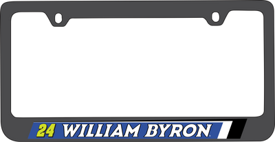 William Byron Raptor # & Name Rail Black License Plate Frame