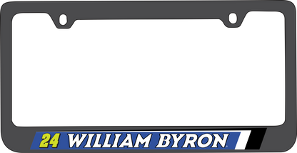 William Byron Raptor # & Name Rail Black License Plate Frame