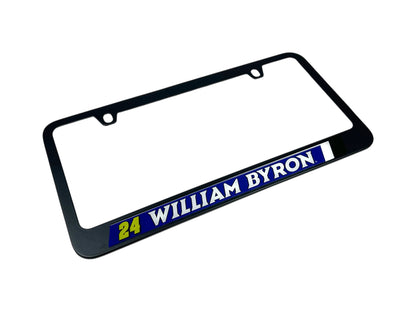 William Byron Raptor # & Name Rail Black License Plate Frame