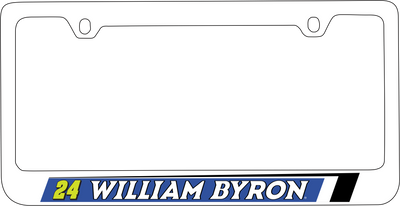 William Byron Raptor # & Name Rail White License Plate Frame
