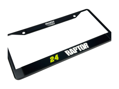 William Byron Raptor # & Sponsor Black License Plate Frame