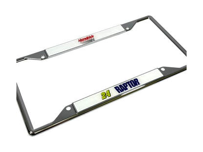 William Byron Raptor # & Sponsor Chrome License Plate Frame
