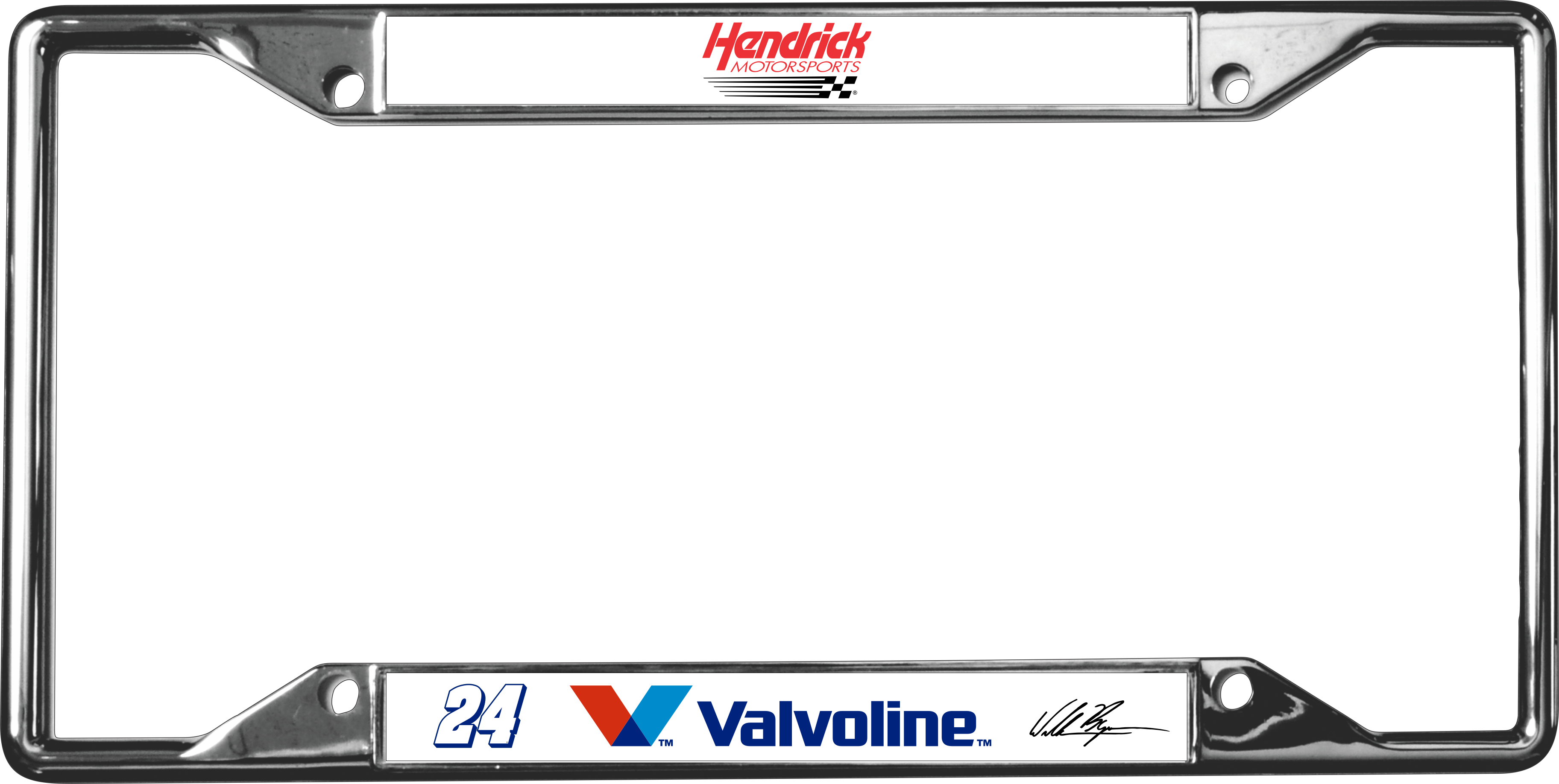 William Byron Valvoline # & Sponsor Chrome License Plate Frame