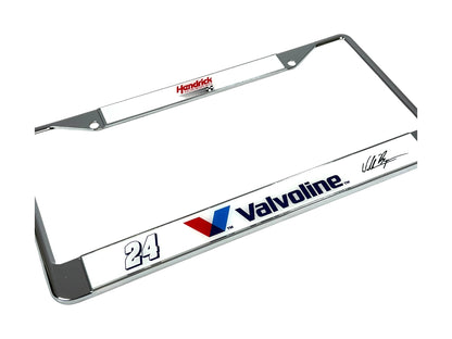 William Byron Valvoline # & Sponsor Chrome License Plate Frame