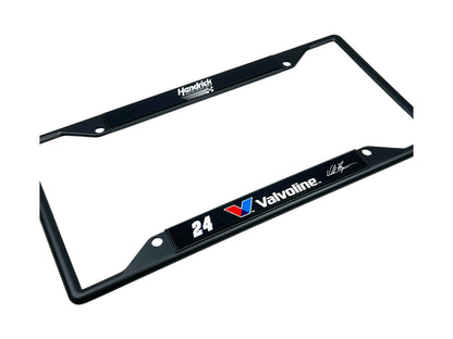 William Byron Valvoline # & Sponsor Black License Plate Frame
