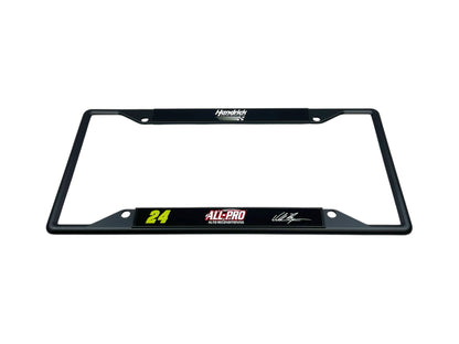 William Byron ALL-PRO # & Sponsor Black License Plate Frame