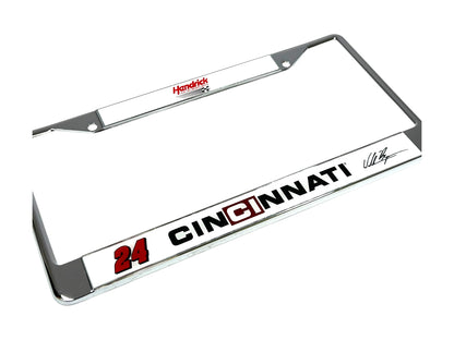 William Byron Cincinnati # & Sponsor Chrome License Plate Frame