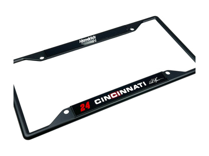 William Byron Cincinnati # & Sponsor Black License Plate Frame