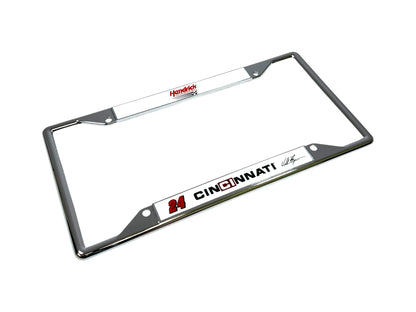 William Byron Cincinnati # & Sponsor Chrome License Plate Frame