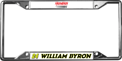 William Byron Raptor # & Name Rail Chrome License Plate Frame