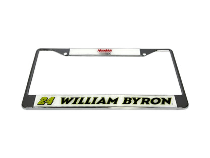 William Byron Raptor # & Name Rail Chrome License Plate Frame