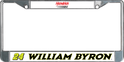William Byron Raptor # & Name Rail Chrome License Plate Frame