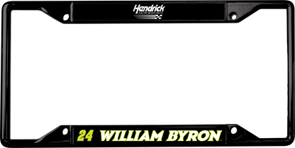 William Byron Raptor # & Name Rail Black License Plate Frame