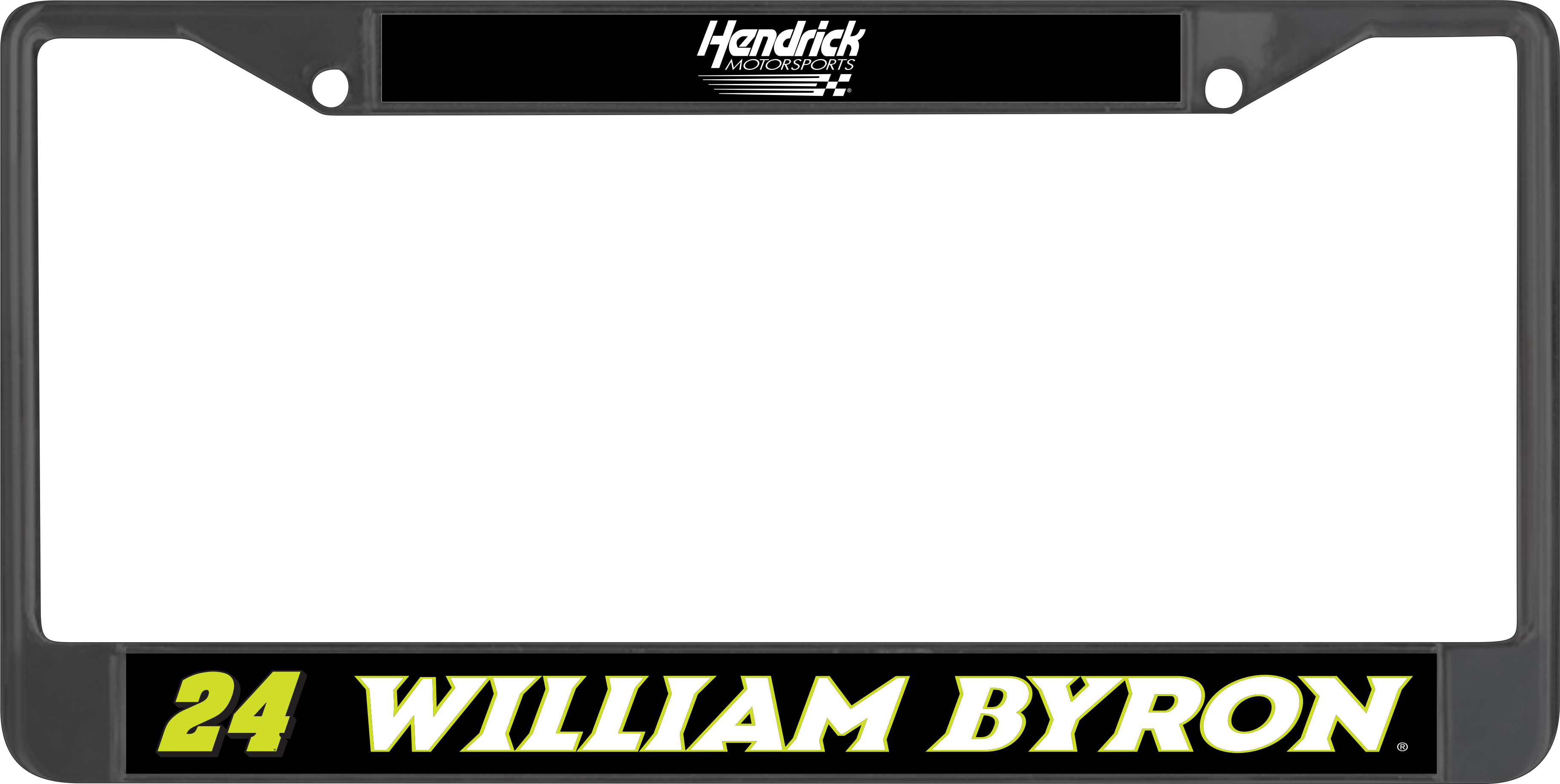 William Byron Raptor # & Name Rail Black License Plate Frame