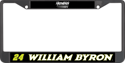 William Byron Raptor # & Name Rail Black License Plate Frame