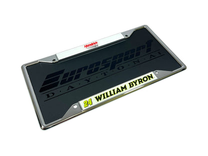 William Byron Raptor # & Name Rail Chrome License Plate Frame