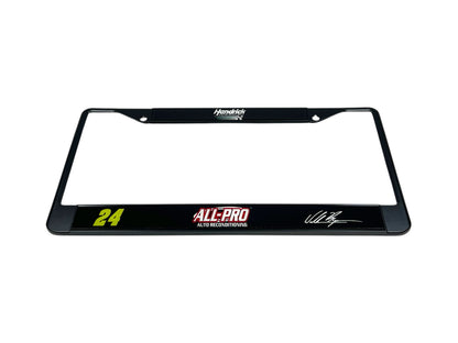 William Byron ALL-PRO # & Sponsor Black License Plate Frame
