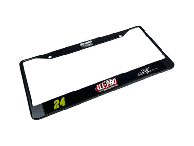 William Byron ALL-PRO # & Sponsor Black License Plate Frame