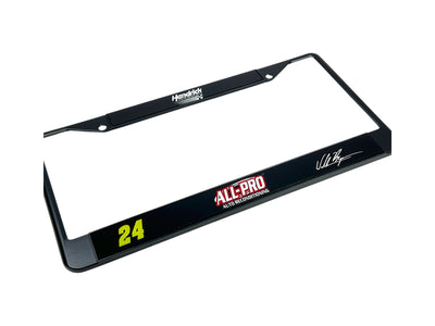 William Byron ALL-PRO # & Sponsor Black License Plate Frame