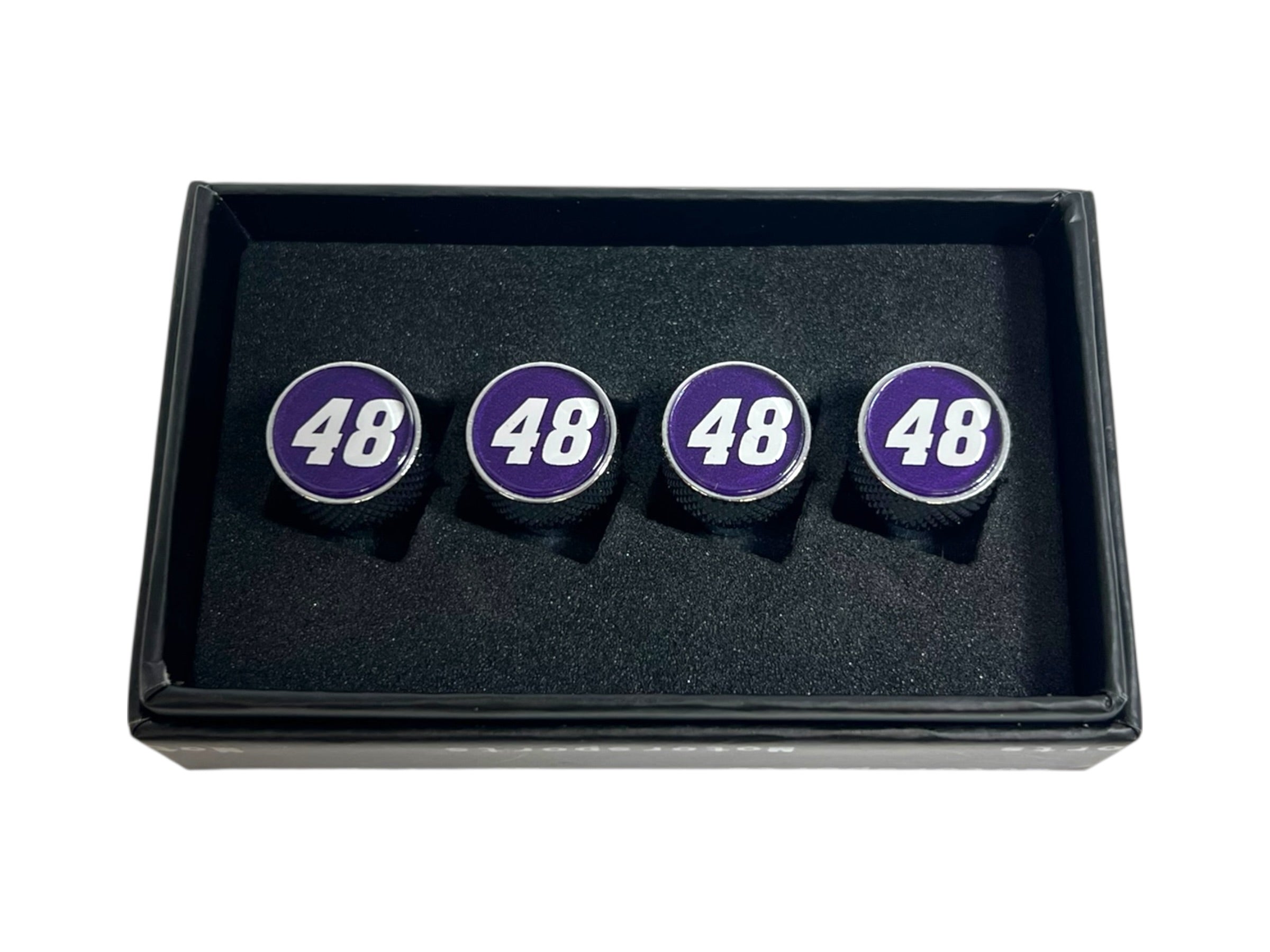 Alex Bowman Ally # Only Chrome Knurled Valve Stem Caps