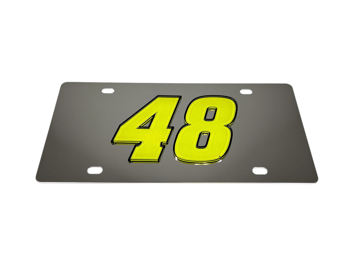 Alex Bowman Fluorescent #48 Stainless Steel License Plate