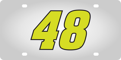 Alex Bowman Fluorescent #48 Stainless Steel License Plate