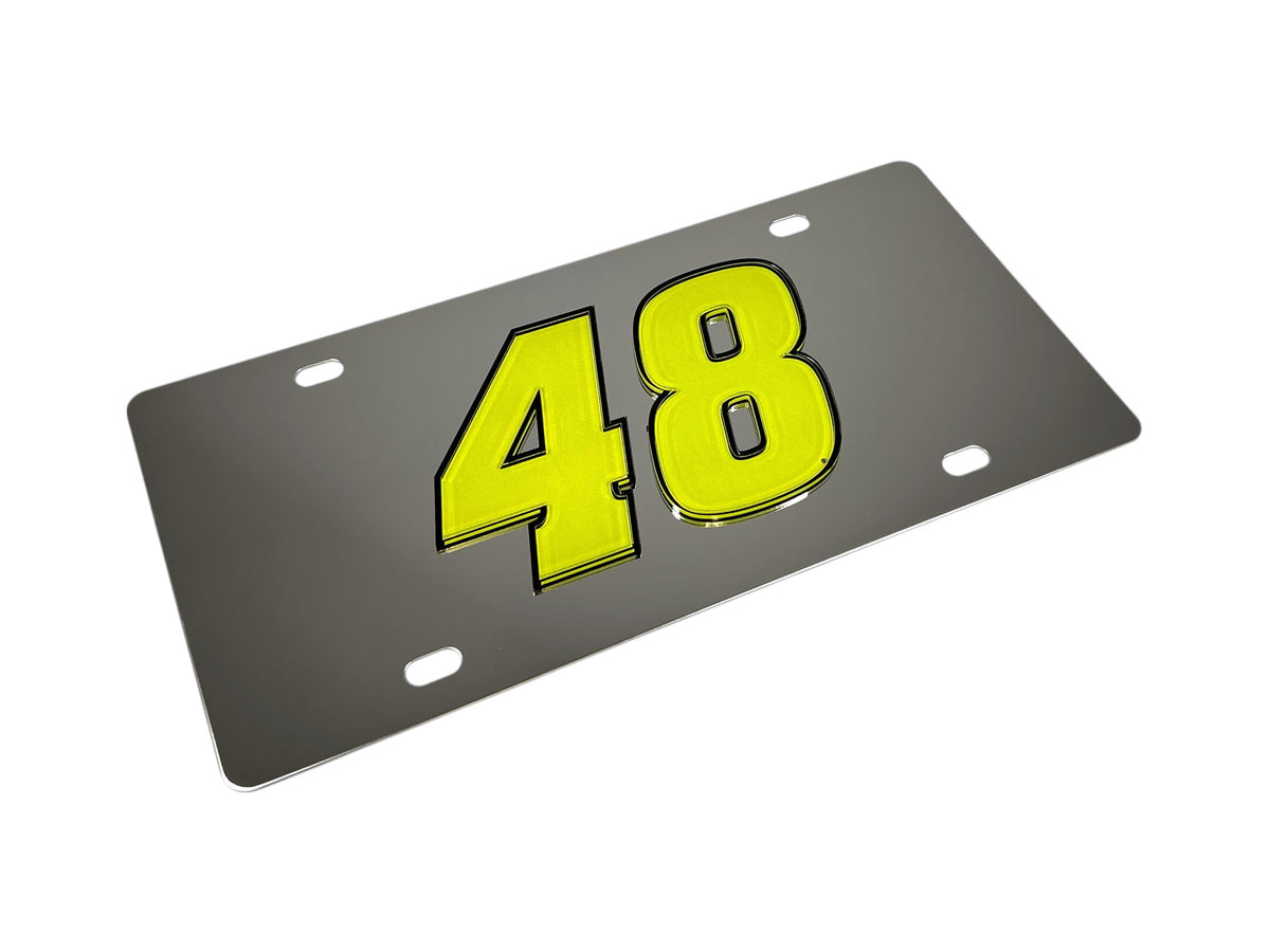 Alex Bowman Fluorescent #48 Stainless Steel License Plate