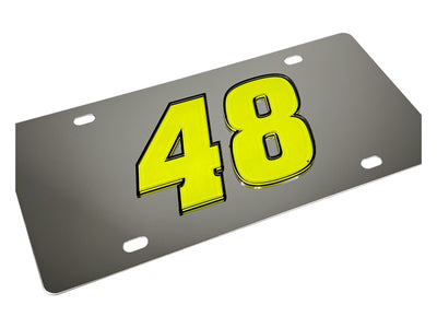 Alex Bowman Fluorescent #48 Stainless Steel License Plate