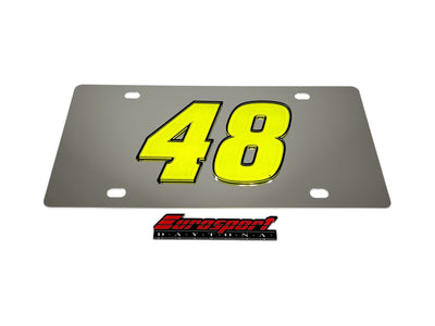 Alex Bowman Fluorescent #48 Stainless Steel License Plate