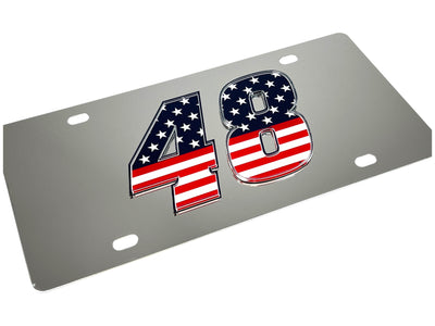 Alex Bowman Patriotic #48 Stainless Steel License Plate