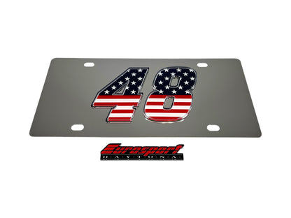 Alex Bowman Patriotic #48 Stainless Steel License Plate