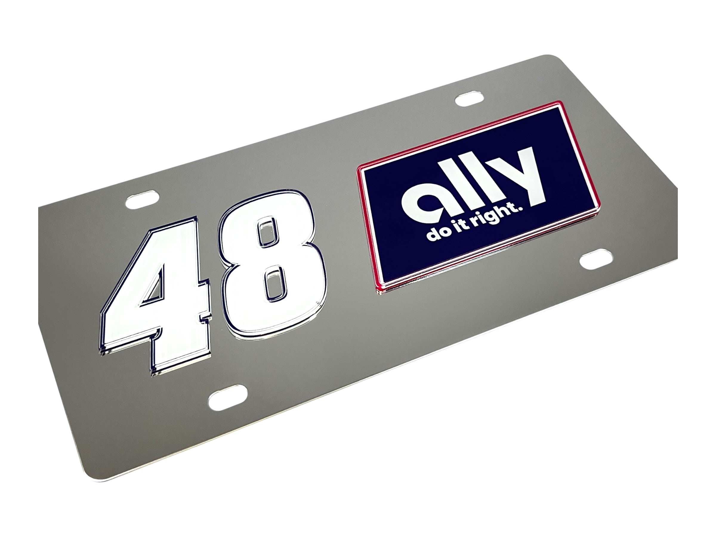 Alex Bowman Ally # & Sponsor Stainless Steel License Plate