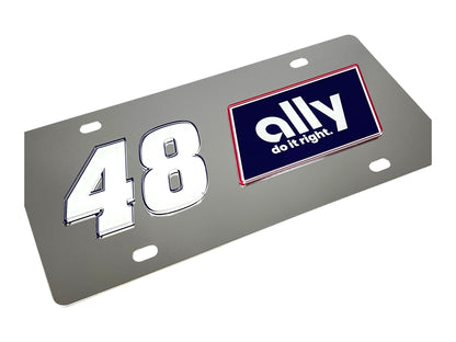 Alex Bowman Ally # & Sponsor Stainless Steel License Plate