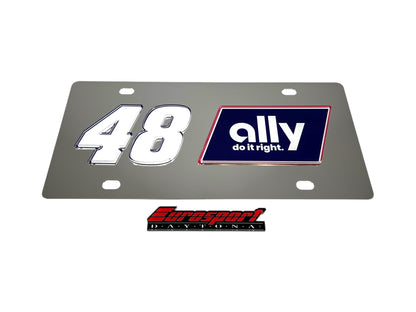 Alex Bowman Ally # & Sponsor Stainless Steel License Plate