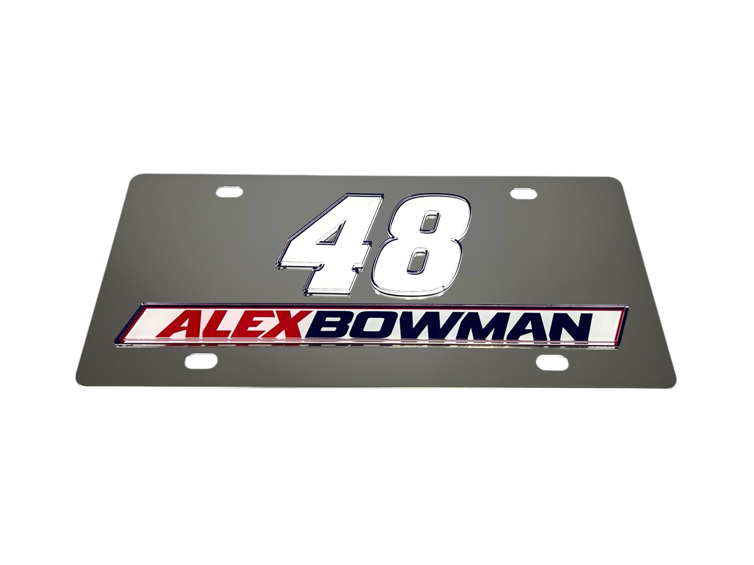 Alex Bowman Ally # & Name Rail Stainless Steel License Plate