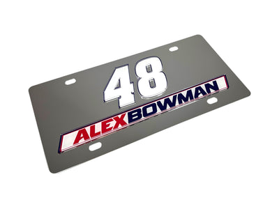 Alex Bowman Ally # & Name Rail Stainless Steel License Plate