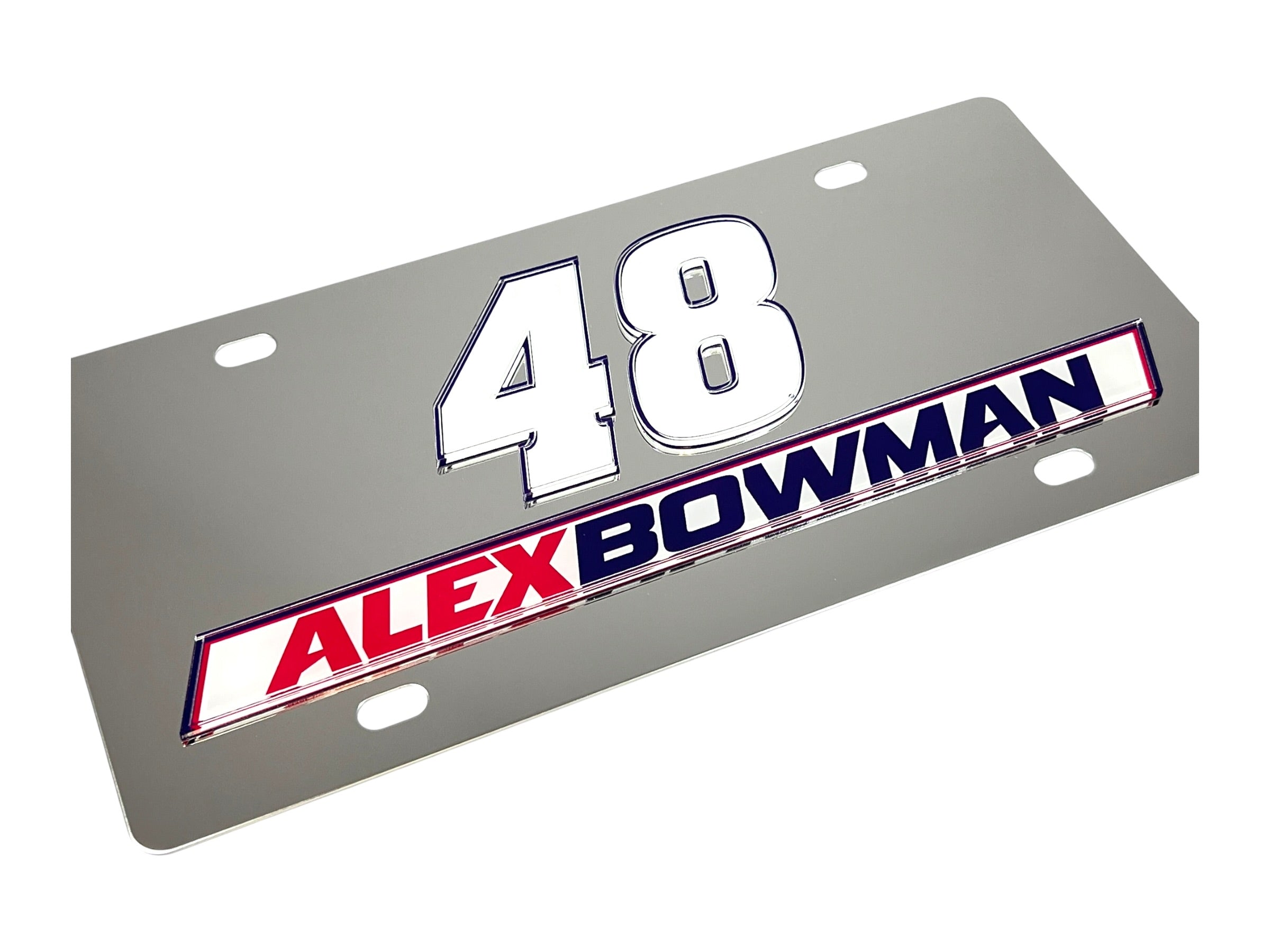 Alex Bowman Ally # & Name Rail Stainless Steel License Plate