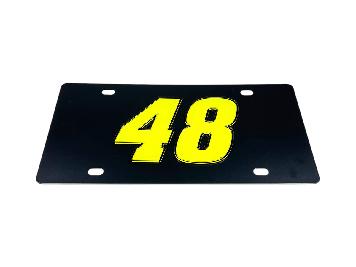 Alex Bowman Fluorescent #48 Carbon Steel License Plate