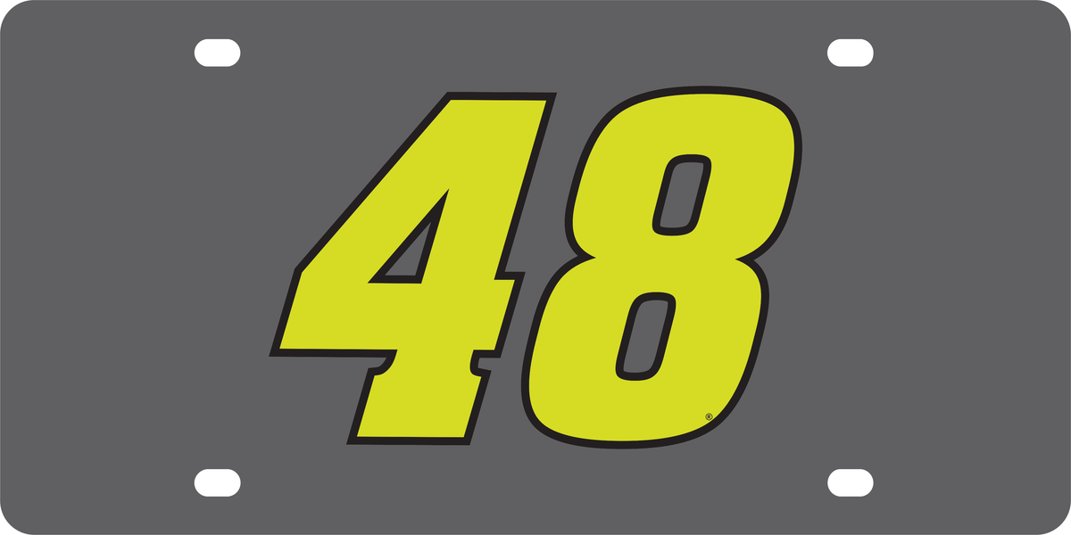 Alex Bowman Fluorescent #48 Carbon Steel License Plate