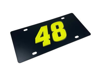 Alex Bowman Fluorescent #48 Carbon Steel License Plate