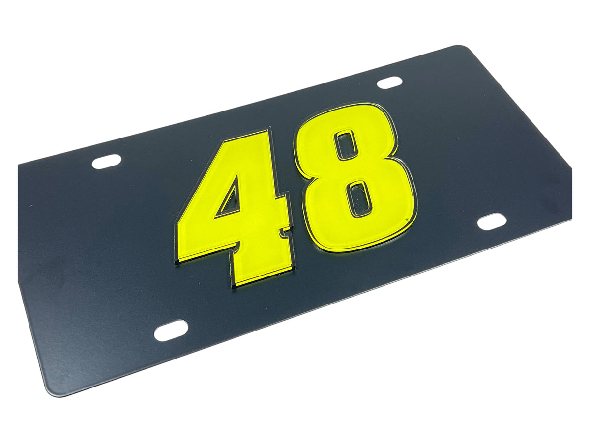 Alex Bowman Fluorescent #48 Carbon Steel License Plate